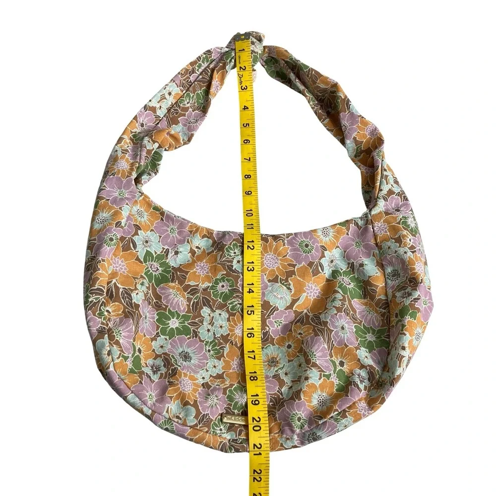 Madden Girl Hobo Bag Floral Knotted Shoulder Purse Boho Retro 70s Vibe Cottage